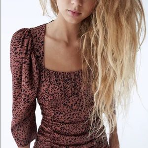 Zara women’s long sleeve dress red black XS new